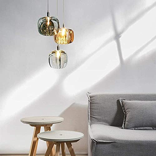 Lustre restaurant géométrique en métal et verre pour éclairage de café