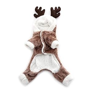 Wjsdsg Haustier Winterkleidung Weihnachtsoutfit Rentierkostüm