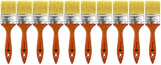 10 Pack Paint Brushes Ideal for Walls & Ceilings, Paint Brush Set with Synthetic Bristle Brush, Heavy-Duty Gloss Paint Brush for Fiberglass and Laminating (2 Inch)
