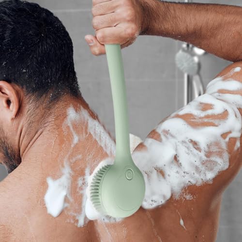 Cepillo de baño recargable con rotación automática y mango largo para limpieza profunda 2