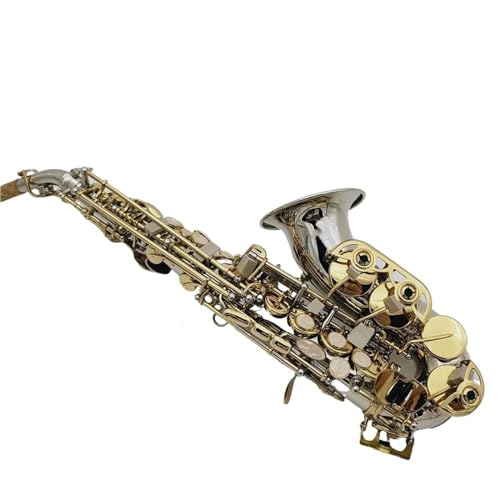 ソプラノサックス Bb シルバーリング真鍮楽器マウスピース プロフェッシサックス (Color : Leather bag)