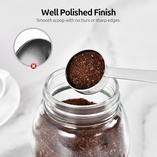 U-Taste Coffee Scoop 1 Tablespoon: 18/8 Stainless Steel Measuring Scooper for Ground Coffee, Bean, Powder, Espresso, 4.3in Long Handle Metal Measure Spoon for Canister, Jar (1Tbsp/15ml) by U-Taste - Image 8