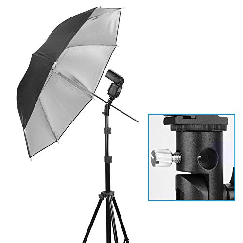 PEYOU Reflector Clamp Holder, Light Stand Bracket and Photography Studio Heavy Duty Metal Clamp with Cold Shoe Adapter for Clamping Reflector or Mounting Speedlite Flash and Umbrella
