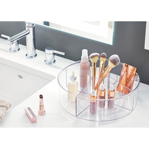 Organiseur Lazy Susan transparent avec poignées intégrées et rotation fluide 360° - 5