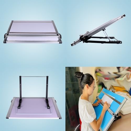 Magnetic Drawing Board & Adjustable Drafting Table Set with Parallel Ruler - Perfect for Students & Artists, Portable Design for Easy Use & Creativity
