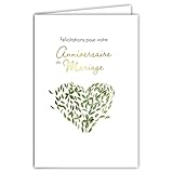 FORMAT IDÉAL: Dimensions de 12x17,5 cm, format parfait pour une carte de félicitations d'anniversaire de mariage, livrée avec une enveloppe blanche assortie