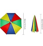 Voarge Head Umbrella Hats, Umbrella with Elastic Band Fishing Umbrella Hat for Adults Kids Folding Umbrella Hat for Outdoor Golf Camping Gardening Festival, Diameter 53cm - Image 2