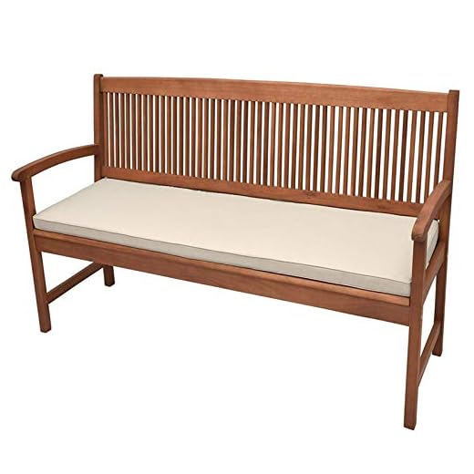 Gr8 Garden Patio Bench Pad Outdoor Waterproof Water Resistant Fabric 2 Seater Furniture Swing Seat Hammock Thick Pillow Cushion[Beige]