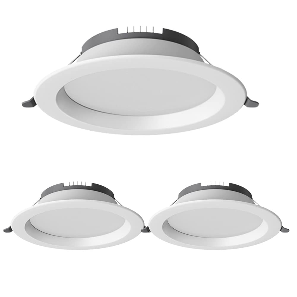 YNBSHGAA 3pcs LED Downlight 5W/9W/12W/18W Ultra Thin Recessed Light Daylight Retrofit Downlight Baffle Trim Round Aluminum Panel Light Bathroom Kitchen,9w-4000K