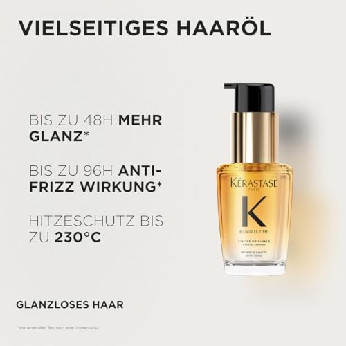 Kérastase Huile Originale Elixir Ultime, Haaröl für trockenes Haar, Pflegend und schützend für mehr Glanz ohne zu beschweren, Hitzeschutz und Anti-Frizz, 30 ml
