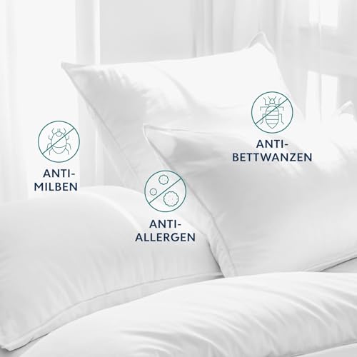 Dreamzie - Milbenbezug Kopfkissen 80x80cm - 2er Set - Encasing Anti Milben – Ansicht 6