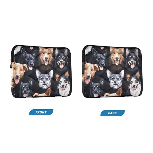 Funda para portátil 13-14 pulgadas con diseño de perros acuarela miniatura 2