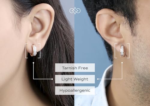 Dazzlingrock Collection 0.06 Cttw Round White Diamond Unisex Hinged Post Huggie Hoop Earring (1Pc Only) in 10K Solid Gold2