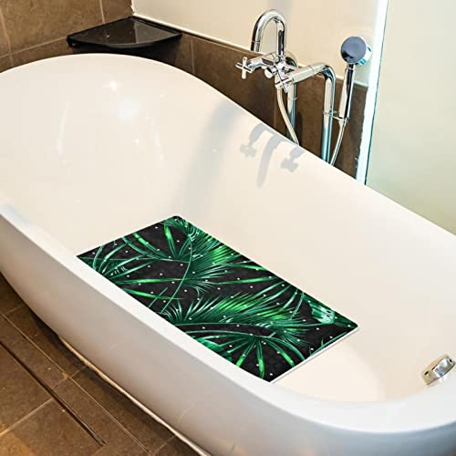Tapis de bain antidérapant baignoire feuilles de jungle lavable machine - 6