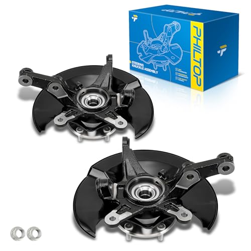 Image of PHILTOP 2PCS Front Steering Knuckle & Wheel Bearing Hub Assembly Compatible with Honda Civic 2006-2011, Passenger and Driver Side Replaces 698-450, 698-451