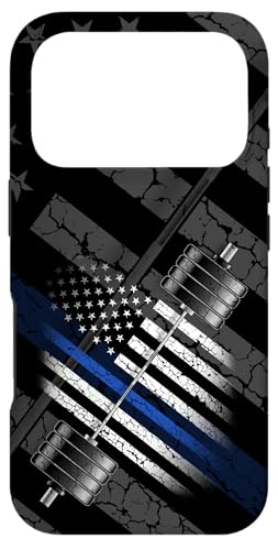 POLICEMAN and LEO POWERLIFTING - THIN BLUE LINE USA FLAG X}zP[X iPhone 17 Pro p