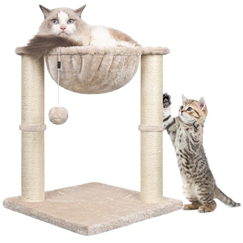 HOMIDEC Cat Scratching Post 50 cm Cat Tree with Cat Hammock Bed