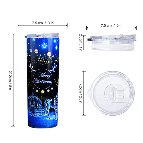 NymphFable 600ml Navidad Delgado Taza Termo Cafe para Llevar Taza Termica Acero Inoxidable Taza Personalizada - Imagen 3