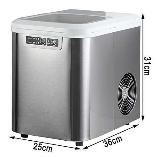 WOLTU Eiswürfelmaschine 2,2L, 4min Selbstreinigung, Eiswürfelbereiter 15kg eiswürfel in 24h, 2 Größen (Klein & Groß), Ice Maker Machine Für Camping, Haus, Büro & Party, Silber – Bild 8