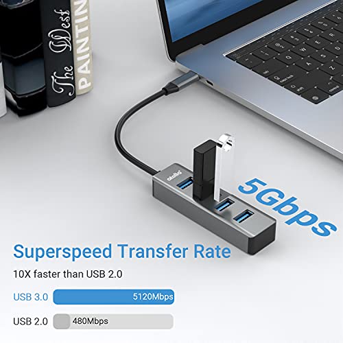Hub USB C, adattatore  USB C per MacBook Air iPad Pro, adattatore in alluminio da USBC a USB con 4 porte USB 3.0, compatibile con più laptop di tipo C - Hub USB - Immagine 2