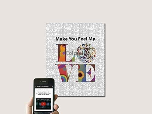 Make You Feel My Love by ADELE QR Code Song Lyric Art, First Paper Anniversary Gifts for Him. 2 Year Wedding Anniversary for Husband Wife, Birthday Gift Idea for Pop Music Lovers, Print Only