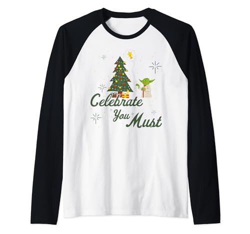 T-shirt Yoda Star Wars raglan de Noël pour homme et femme style baseball geek