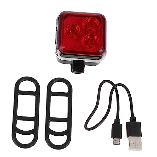 KICHOUSE 1Set USB Charging Bike Tail Light Safety Warning Light for Cycling Easy to Install High Brightness LED with USB Rechargeable Feature for Personal and Professional