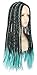 yuehong Green Long Braided Adult Box Braid Wig Synthetic Wigs For Women