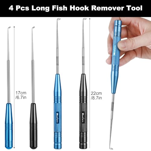 Realure 4Pcs 2 Sizes Portable Fishing Unhooking Disgorger with Magnets Fast Sea Fishing Hook Remover Tool Sturdy Stainless Steel Fishing Disgorger Supplies for Unhooking Hook of Small Big Fish - Image 2