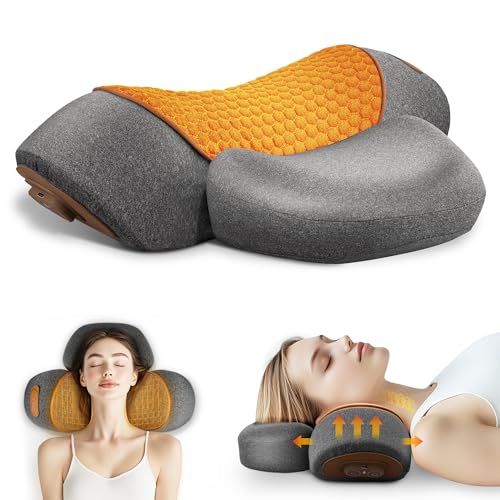 CARINIFY 3-in-1 Rechargeable Neck Massager Pillow - Pillow Massage Neck Hump for Shoulder Pain, Deep Tissue Pain Relief, with Heating and Traction Function, Hump Corrector for Women