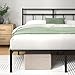 Zinus Elias Bettgestell 90 x 200 cm mit Vintage Kopfteil - Metallbett 90x200 mit Metall-Lattenrost - 30 cm Hohe Plattform mit Freiraum Darunter - Kein Boxspringbett Erforderlich - Schwarz