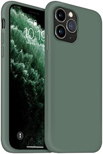 OuXul iPhone 11 Pro Max Case, Slim Liquid Silicone Case Compatible with iPhone 11 Pro Max 6.5 Inch, Full Body Microfiber Lining Protective Case (Forest Green)