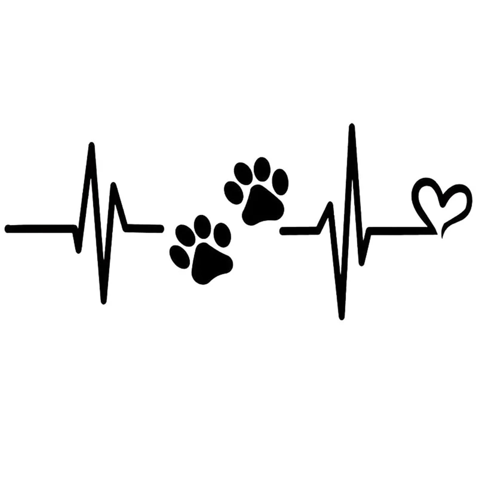 FGLFPXI Car Motorcycle Sticker for Heartbeat Liveline Paw Pet Theme Window Glass Decal