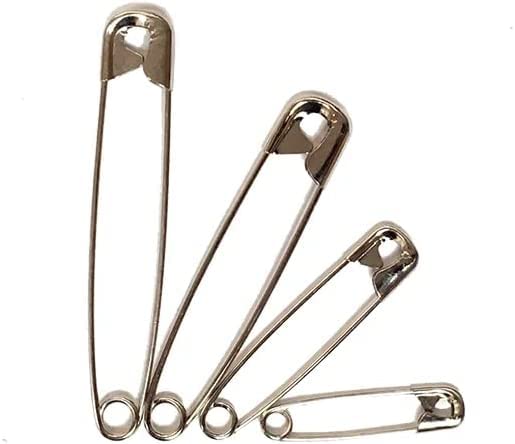 Kanta Safety Pins 4 Sizes Pack of 55 Nickle Plated Rust Resistant Steel Strong Quality Pins For Clothing Arts & Crafts Sewing and Pinning