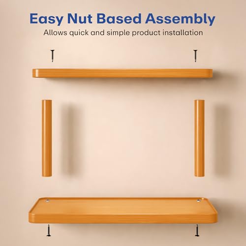 Image of Rioware Bamboo Organizer Rack - Multi-Layer Desktop Storage Shelf for Cups, Mugs & Tea Sets | Wooden Countertop Sideboard Display Stand for Kitchen, Dining & Home Deco