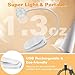 KTEBO® 2 Packs Rechargeable Book Reading Light - Adjustable Brightness, 3 Color Temperatures, 30+ Hours Runtime - Eye Care 10 LED Lamp for Reading for Bed,Back to School Gift for Student-White & Black