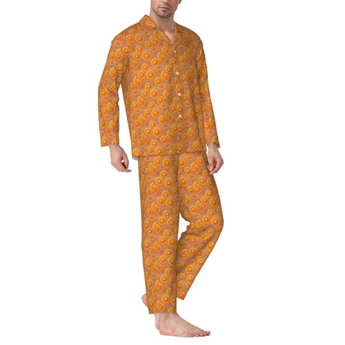 Ensemble de pyjama manches longues homme imprimé citrons et oranges doux