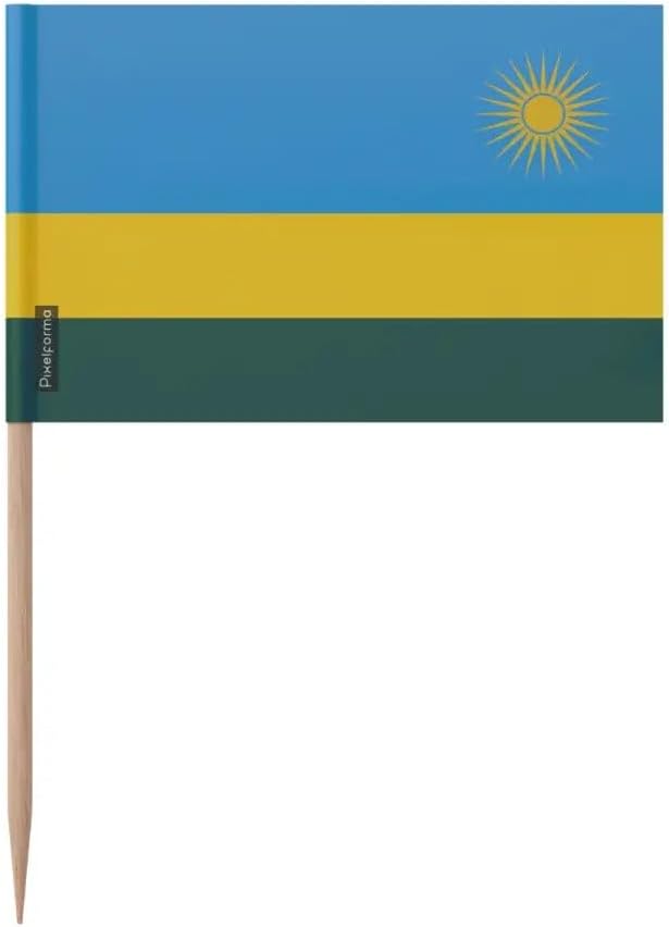 Rwanda Flag Toothpicks in Various Sizes 100 Pieces 12 cm
