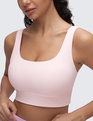 Image of CRZ YOGA Butterluxe U Back Sports Bras | Light Support, Removable Pads, Yoga, Extremely Soft, Longline, Scoop Neck, Wide Straps, for Women
