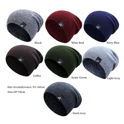 Gorros de punto para hombre y mujer gorro cálido de invierno casual 3
