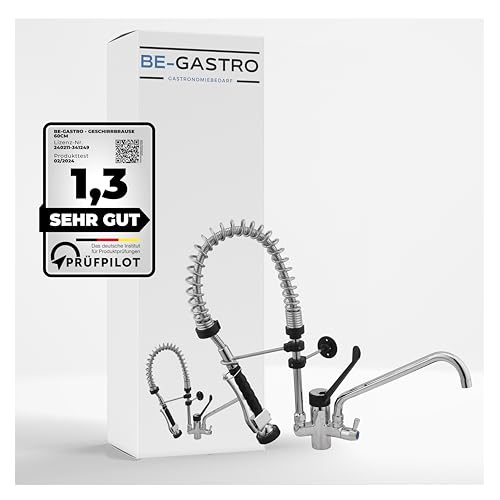BE-GASTRO I Profi Premium Douchette de vaisselle professionnelle avec robinet, robinet industriel, douchette industriel, mitigeur et poignée longue...