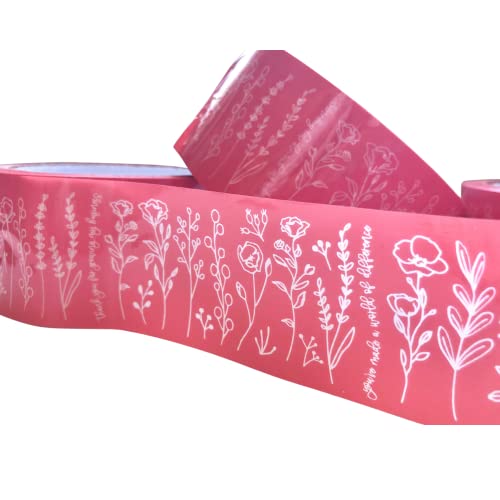 The Farming Artist Mailed It Designer Pink Floral© Small Business Packing Tape - Pretty Packaging Tape for Shipping - 2