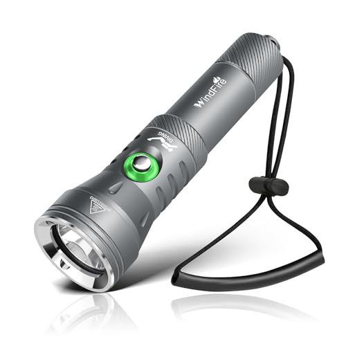 Lampe torche de plongée étanche 4 modes avec faisceau 12 degrés gris