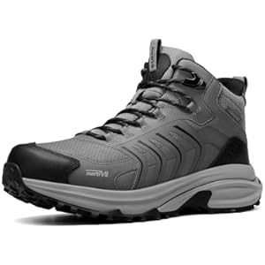 NORTIV 8 Men's Waterproof PRO Hiking Boots Lightweight Outdoor Trekking Camping Climbing Shoes for Everyday Wear Armadillo FieldLite 8 Dark Grey