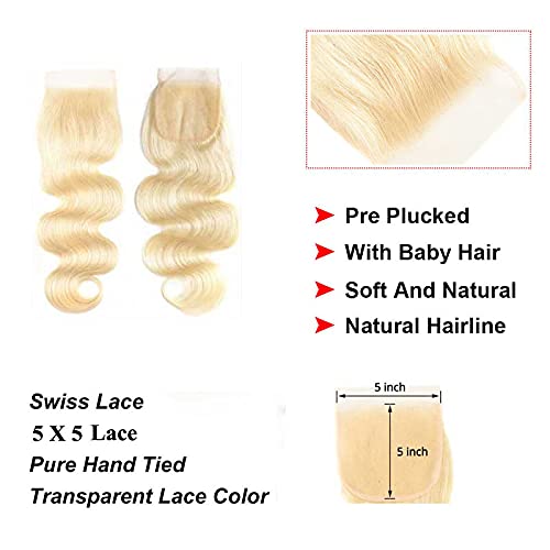 Miniatura 2 de Extensiones de cabello ondulado virgen, color 1B, densidad 130%, cierre de encaje suizo, suave con piezas de cierre en la parte superior