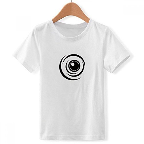 T-Shirt Blanc Garçon Motif Yeux Vecteur Noir DIYthinker Multicolore XL