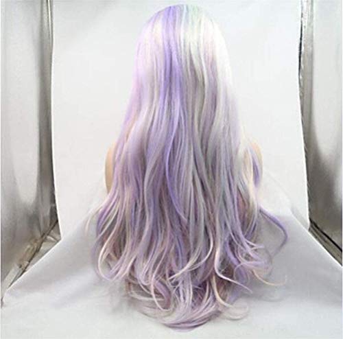 Perruque synthétique lace front violette à effet mat et sans brillance - 4