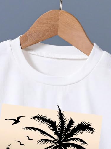Image of COZYEASE Boys' 2 Piece Outfits Summer Shorts Sleeve Graphic T Shirts and Shorts Sets Vacation Beach Clothes