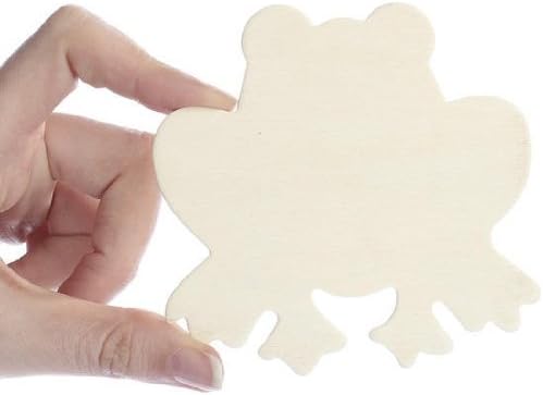 Package of 24 Unfinished Wood Sitting Frog Cutouts for Painting and Crafting