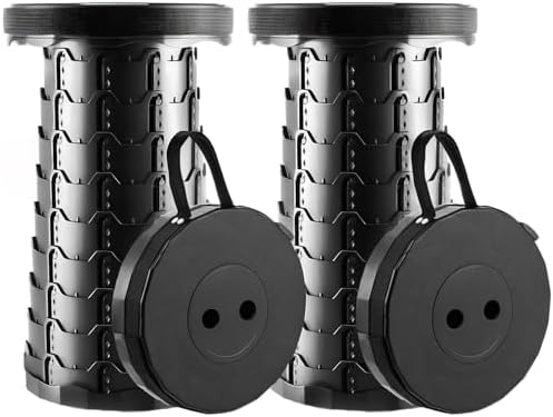 Vecoter 2025 Upgraded Collapsible Stool 2-Pack, 400LB Load Capacity, Ultra Lightweight & Portable Folding Stool for Camping, Fishing, Travel, Hiking, BBQ, Outdoor Events